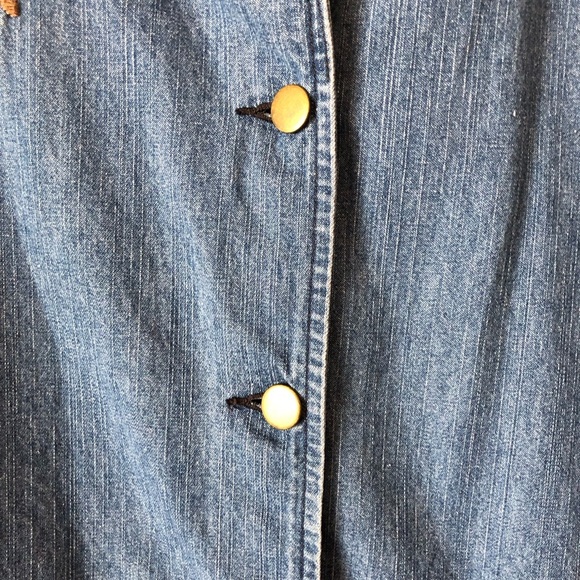 Classic Elements Women Denim Top Size 20-22W Embroidered Floral Bohemian - Picture 6 of 16